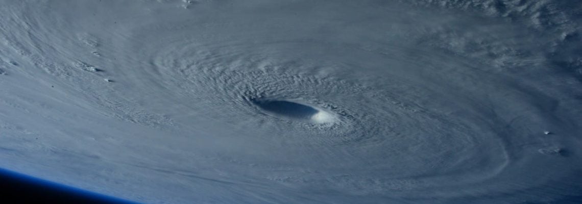 Cyclone as seen from space. NASA Photograph. Is a cyclone a force majeure event in a construction contract